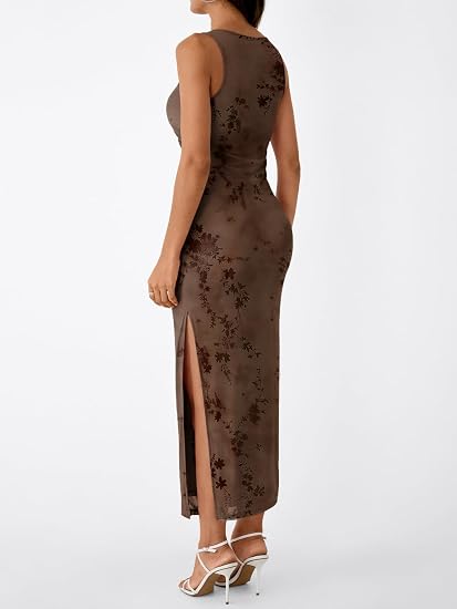 Perfect Fit Ruched Side Slit Maxi Dress