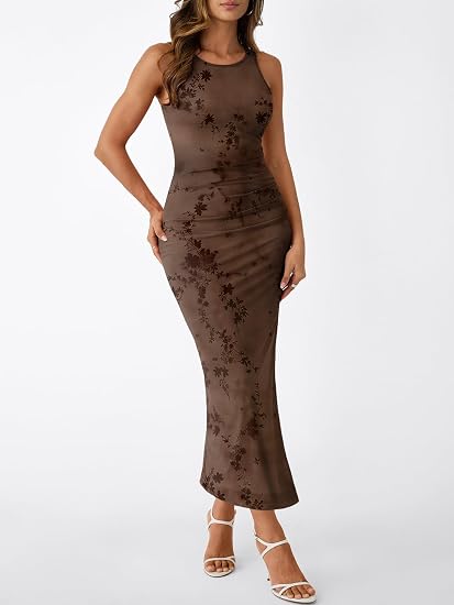Perfect Fit Ruched Side Slit Maxi Dress