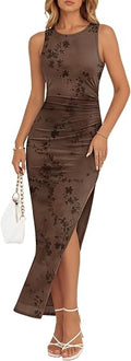 Perfect Fit Ruched Side Slit Maxi Dress