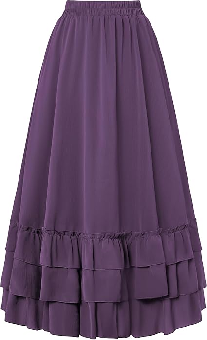 Ethereal Renaissance Tiered Maxi Skirt With Ruffle Layers
