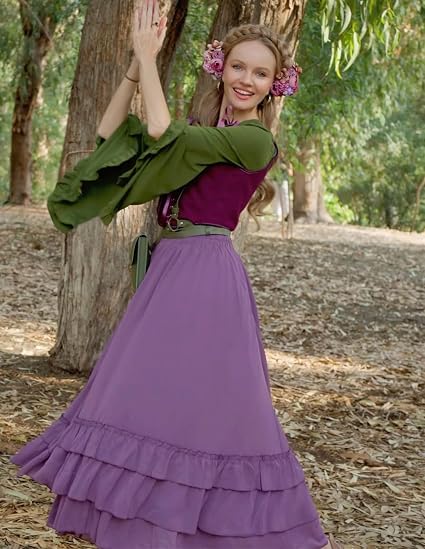Ethereal Renaissance Tiered Maxi Skirt With Ruffle Layers