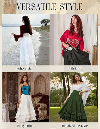 Ethereal Renaissance Tiered Maxi Skirt With Ruffle Layers